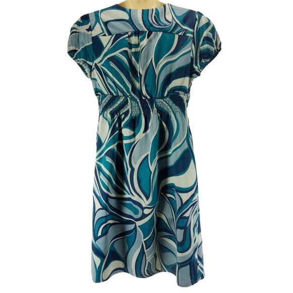 Size Medium BLUE ABSTRACT PRINT MATERNITY DRESS‎ Summer Baby Shower Liz Lange - Picture 3 of 3